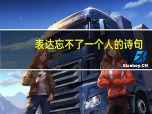 表达忘不了一个人的诗句