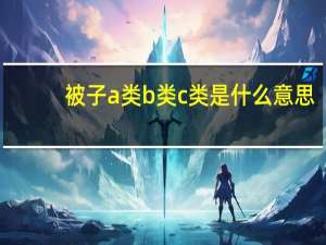 被子a类b类c类是什么意思