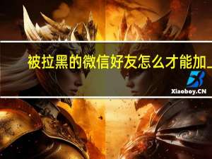 被拉黑的微信好友怎么才能加上