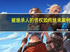 被继承人的债权如何继承案例