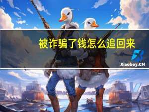 被诈骗了钱怎么追回来