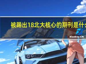 被踢出18北大核心的期刊是什么