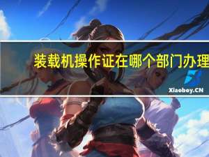 装载机操作证在哪个部门办理（装载机操作证）