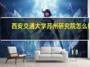 西安交通大学苏州研究院怎么样