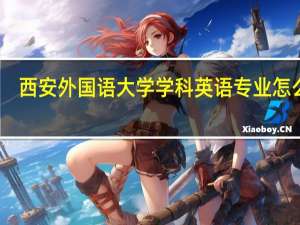 西安外国语大学学科英语专业怎么样