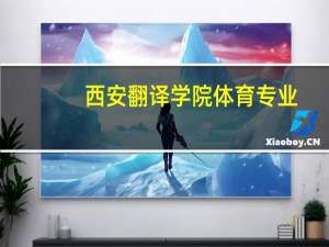 西安翻译学院体育专业