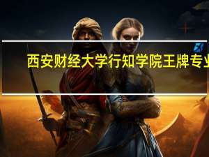 西安财经大学行知学院王牌专业