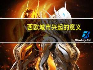 西欧城市兴起的意义