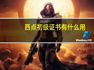 西点初级证书有什么用