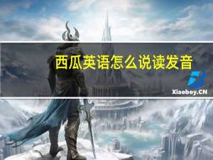 西瓜英语怎么说读发音