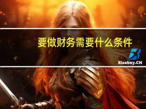 要做财务需要什么条件