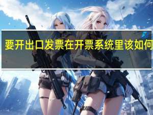 要开出口发票在开票系统里该如何操作