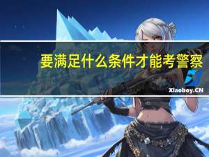 要满足什么条件才能考警察