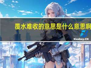 覆水难收的意思是什么意思啊