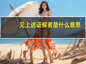 见上述证候者是什么意思