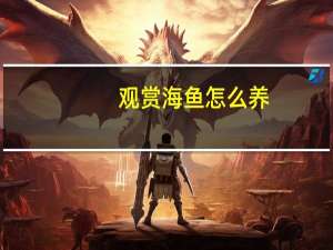 观赏海鱼怎么养