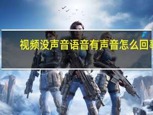 视频没声音语音有声音怎么回事（视频没声音）