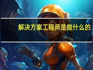 解决方案工程师是做什么的