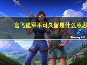 言飞孤军不可久留是什么意思