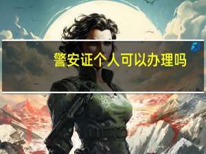 警安证个人可以办理吗