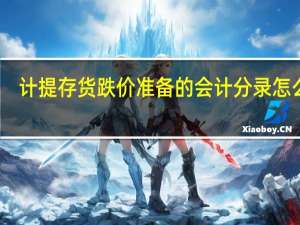 计提存货跌价准备的会计分录怎么做