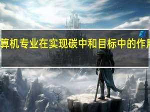 计算机专业在实现碳中和目标中的作用是什么