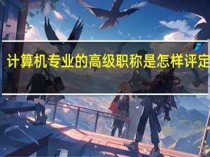 计算机专业的高级职称是怎样评定的呢