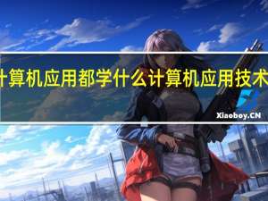 计算机应用都学什么 计算机应用技术学什么