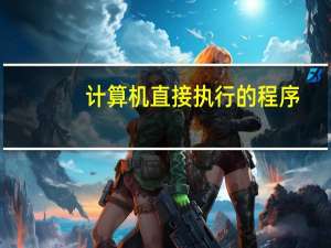 计算机直接执行的程序