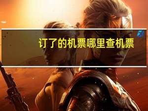 订了的机票哪里查机票
