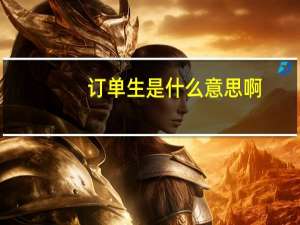 订单生是什么意思啊
