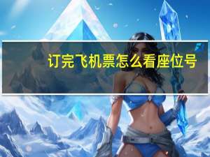 订完飞机票怎么看座位号