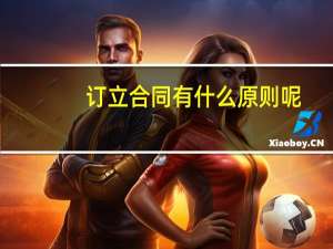 订立合同有什么原则呢