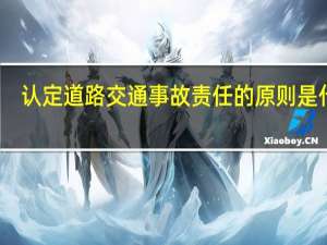 认定道路交通事故责任的原则是什么