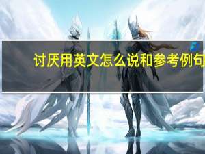 讨厌用英文怎么说和参考例句