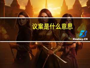 议案是什么意思
