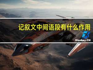 记叙文中间语段有什么作用