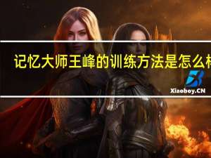 记忆大师王峰的训练方法是怎么样的