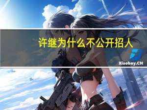 许继为什么不公开招人