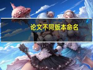 论文不同版本命名