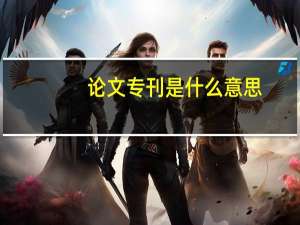 论文专刊是什么意思