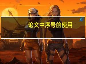 论文中序号的使用