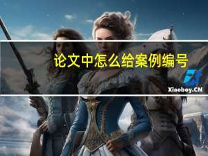 论文中怎么给案例编号
