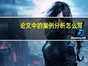 论文中的案例分析怎么写