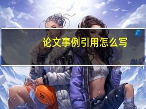 论文事例引用怎么写