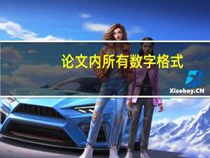论文内所有数字格式