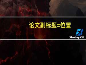 论文副标题=位置