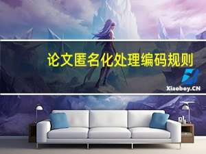 论文匿名化处理编码规则