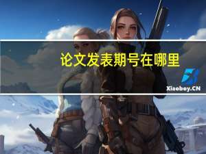 论文发表期号在哪里