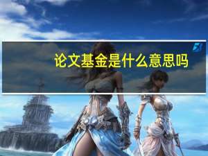 论文基金是什么意思吗